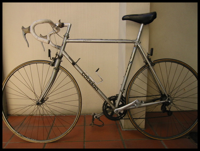 A dumped Colnago bicycle, found at the side of the road