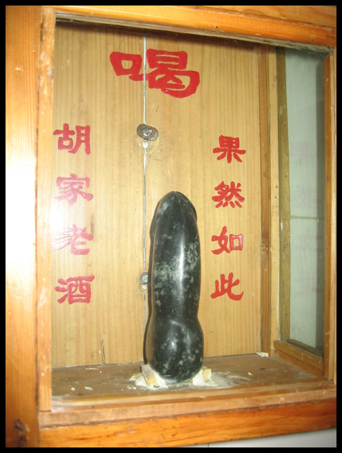 Disconcerting stone penis in the Xi'an restaurant toilets